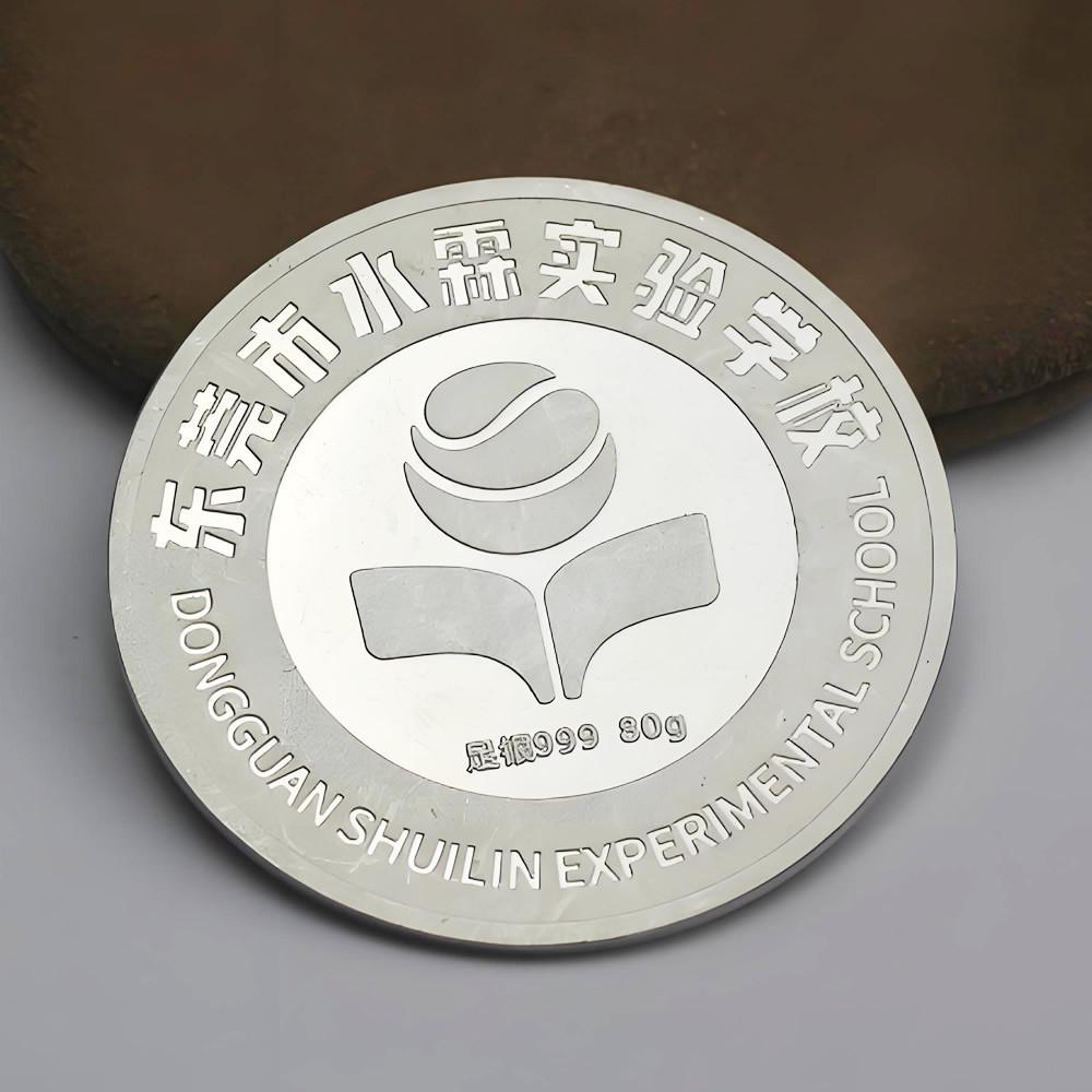 925 Sterling Silver Large Circular Silver Plate Hypoallergenic Commemorative Blank