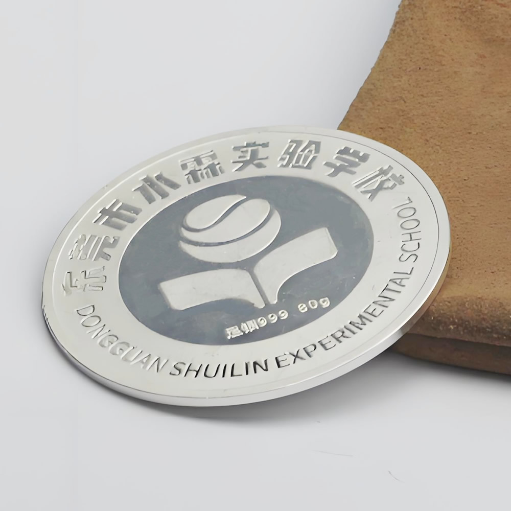 925 Sterling Silver Large Circular Silver Plate Hypoallergenic Commemorative Blank