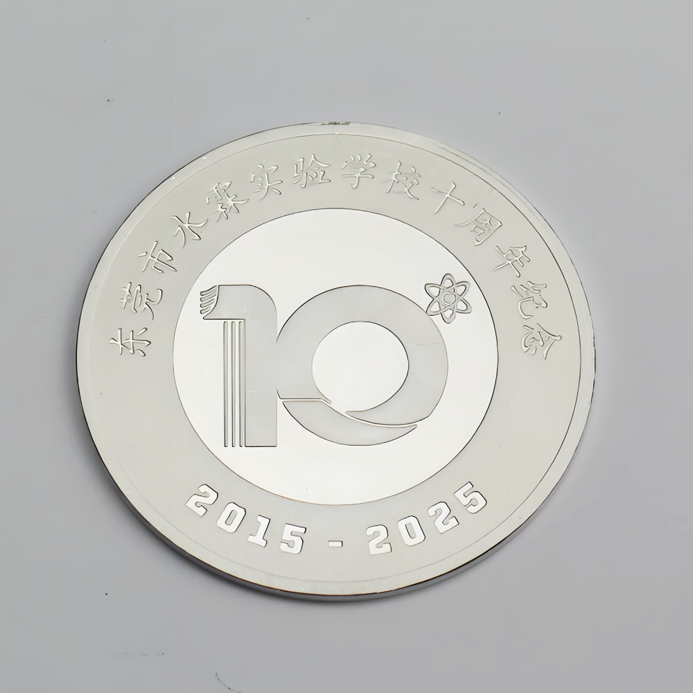 925 Sterling Silver Large Circular Silver Plate Hypoallergenic Commemorative Blank