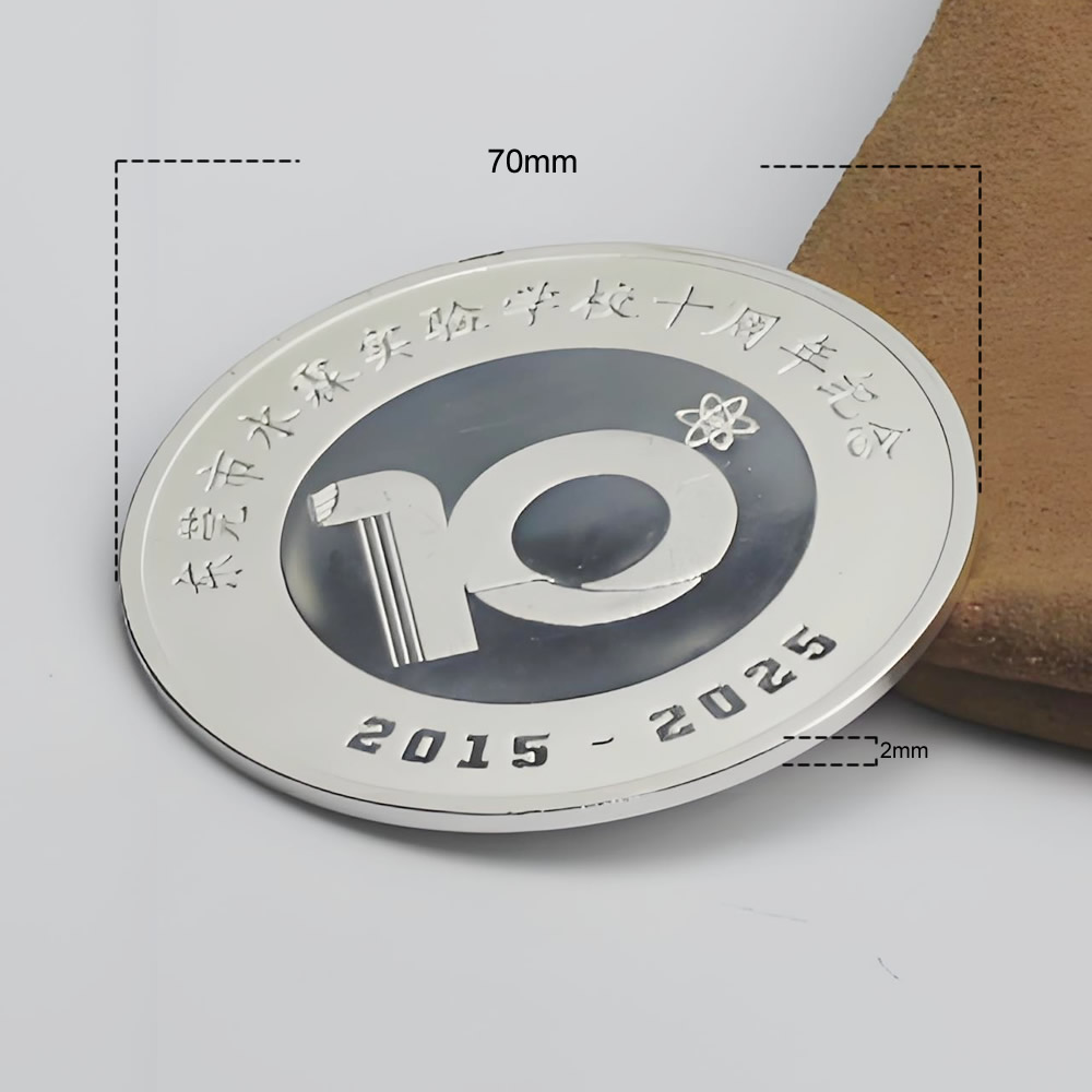 925 Sterling Silver Large Circular Silver Plate Hypoallergenic Commemorative Blank
