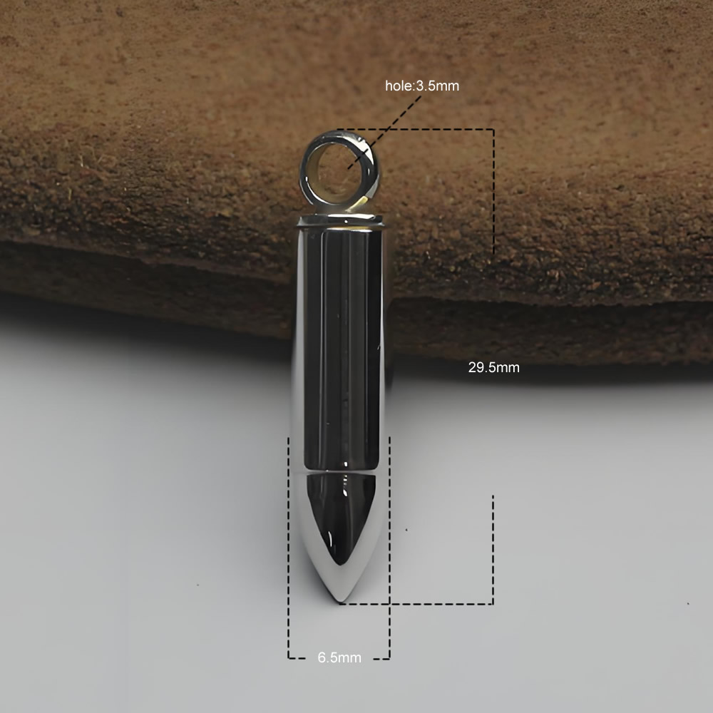 Sterling Silver Bullet Shaped Pendant Lab Verified Openable Charm Finding
