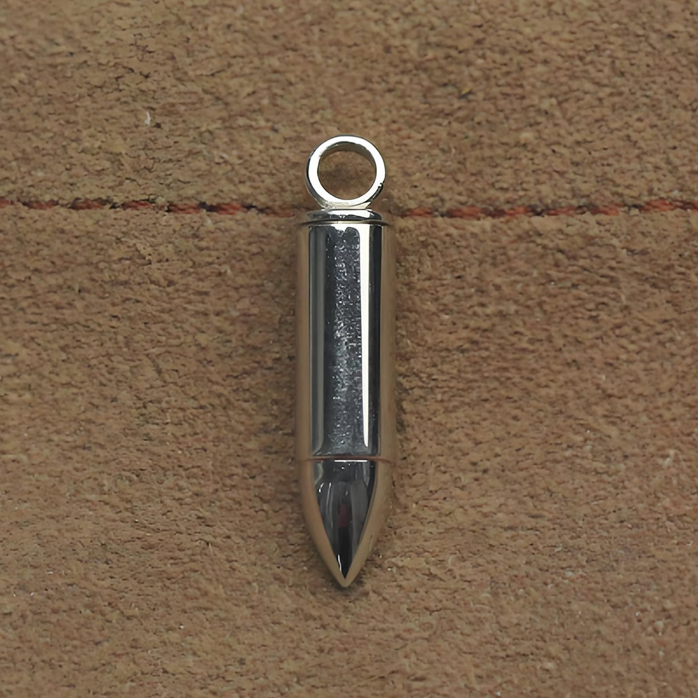 Sterling Silver Bullet Shaped Pendant Lab Verified Openable Charm Finding