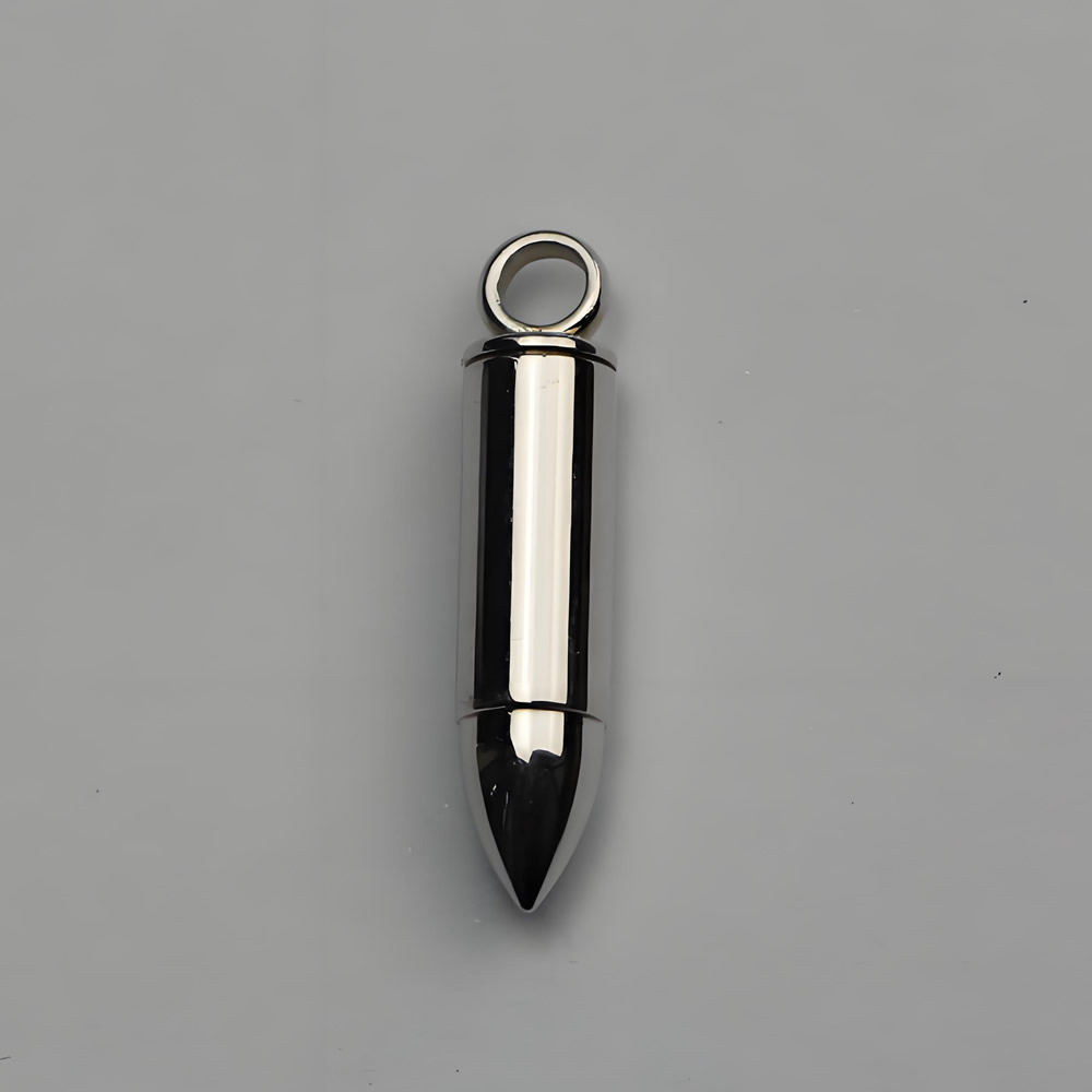 Sterling Silver Bullet Shaped Pendant Lab Verified Openable Charm Finding
