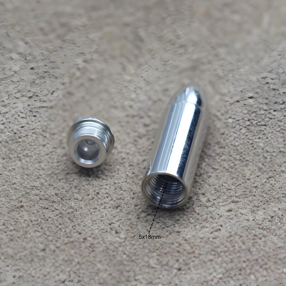 Sterling Silver Bullet Shaped Pendant Lab Verified Openable Charm Finding