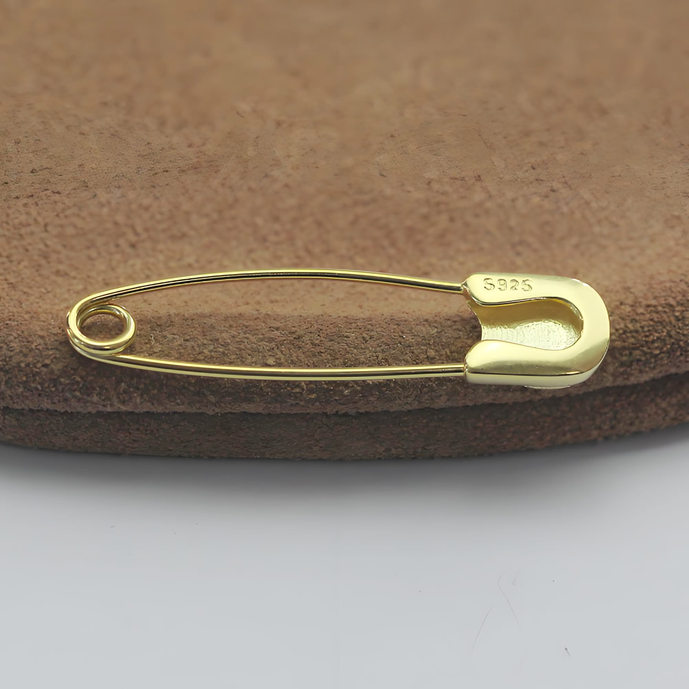 Smooth Gloss Silver Safety Pin Brooch Lab Inspected DDP Online Long Lasting Minimalist Fashion Craft Components