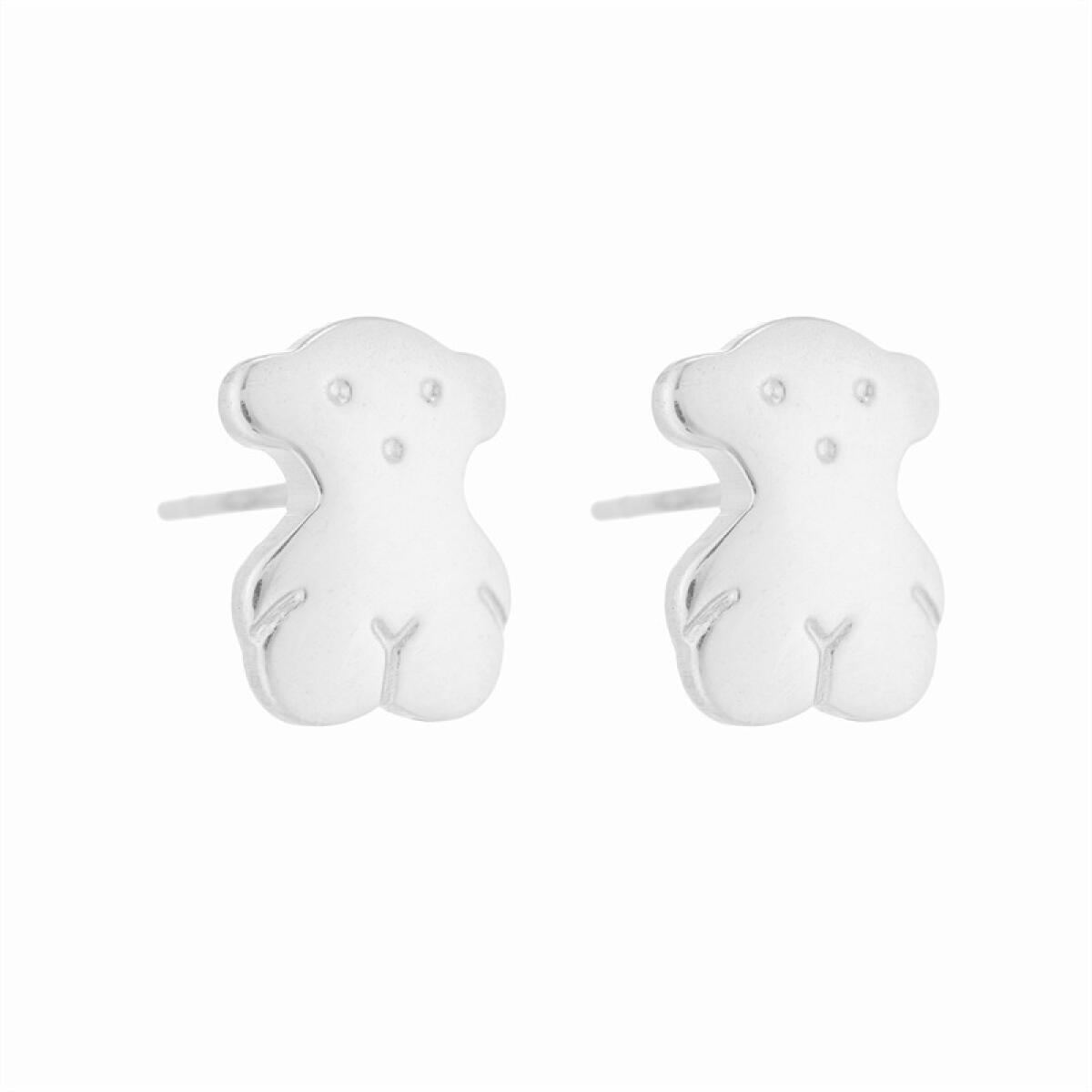 Stainless Steel Hypoallergenic Bear Earring Necklace Combo