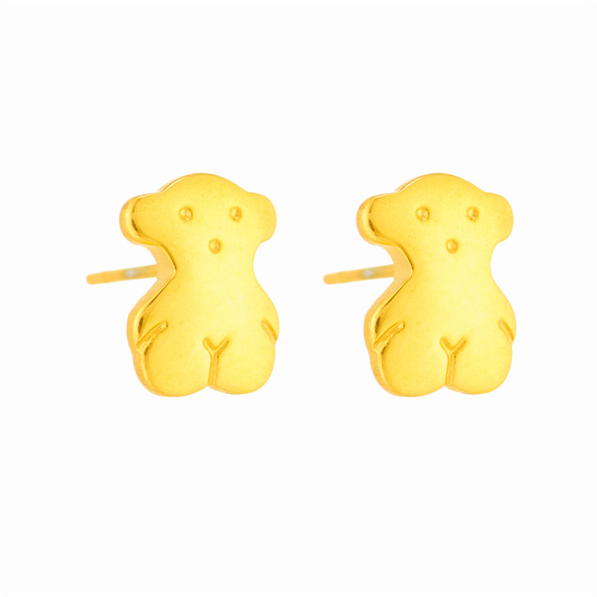 Stainless Steel Hypoallergenic Bear Earring Necklace Combo