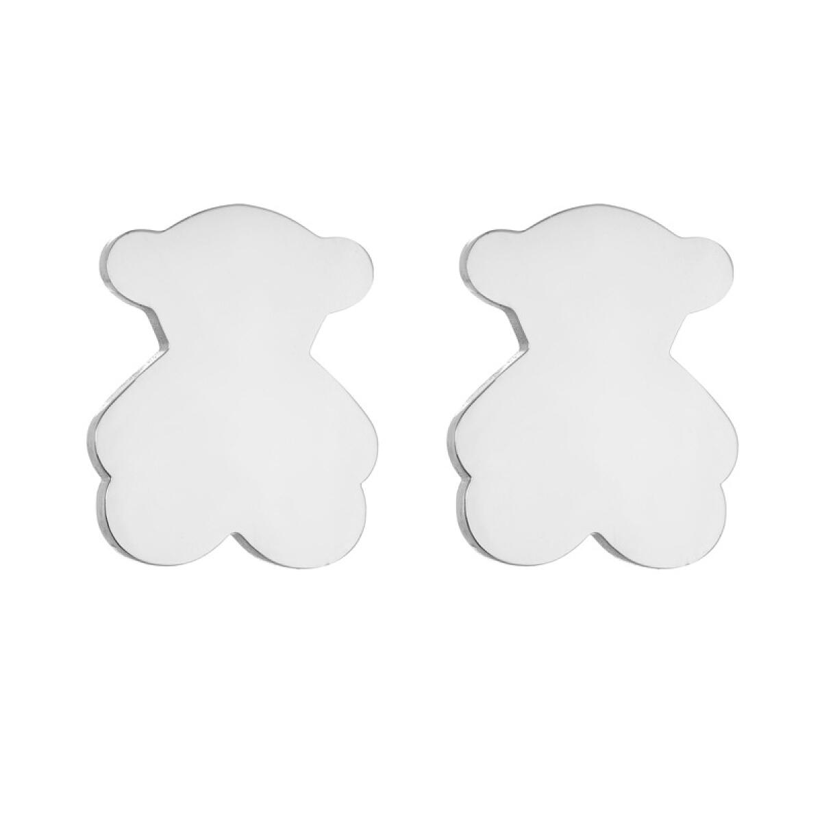Stainless Steel Gloss Golden Plain Bear Jewelry Set Handmade Gifts Sweet DIY Necklace Earring Making Parts