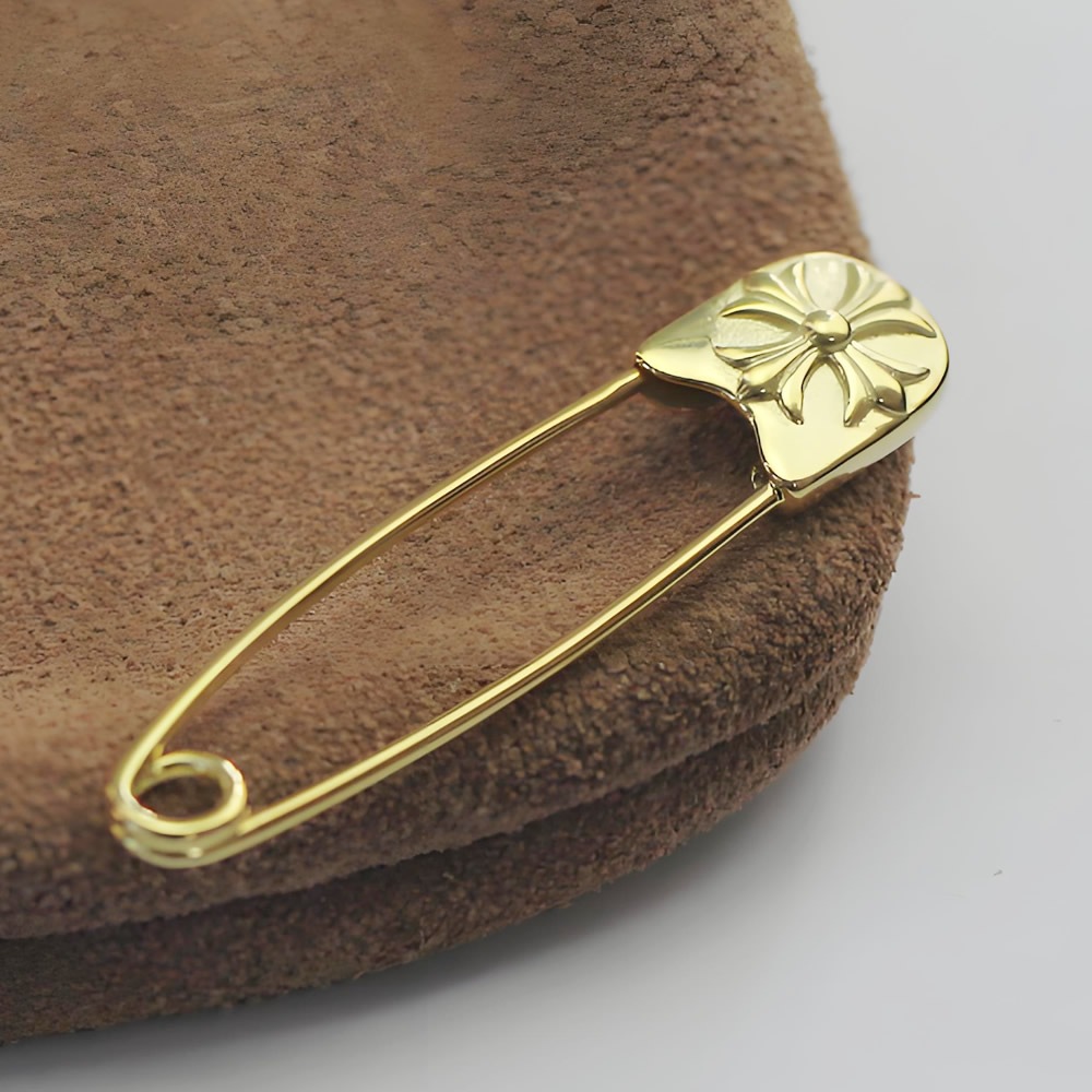 Sterling Silver Long Stem Floral Safety Pin Lab Certified Brooch Blank Base