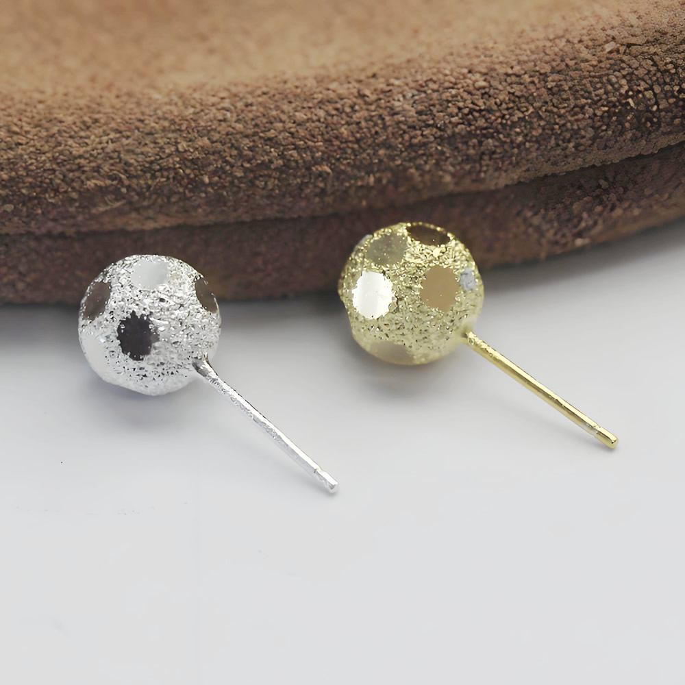 Sterling Silver Crushed Texture Round Stud Earrings Lab Tested Authentic DDP In Stock Online Anti Tarnish DIY Earring Findings