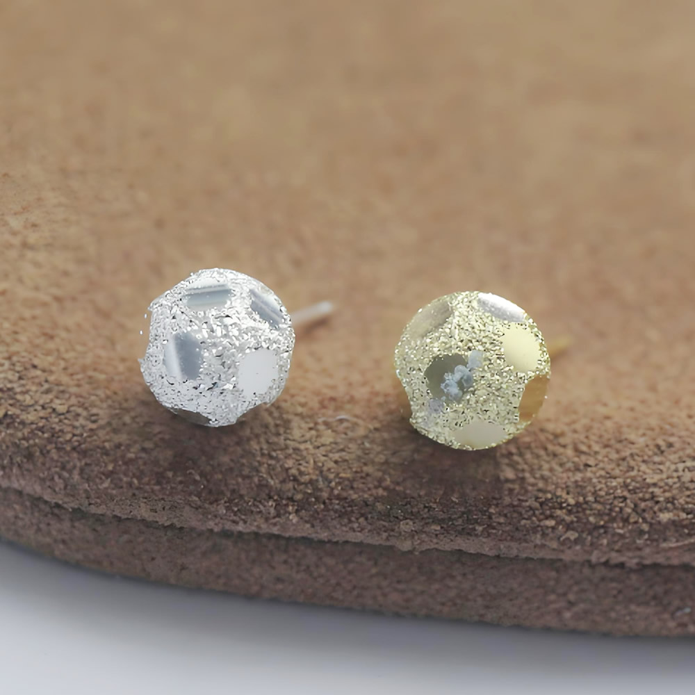 Sterling Silver Crushed Texture Round Stud Earrings Lab Tested Authentic DDP In Stock Online Anti Tarnish DIY Earring Findings