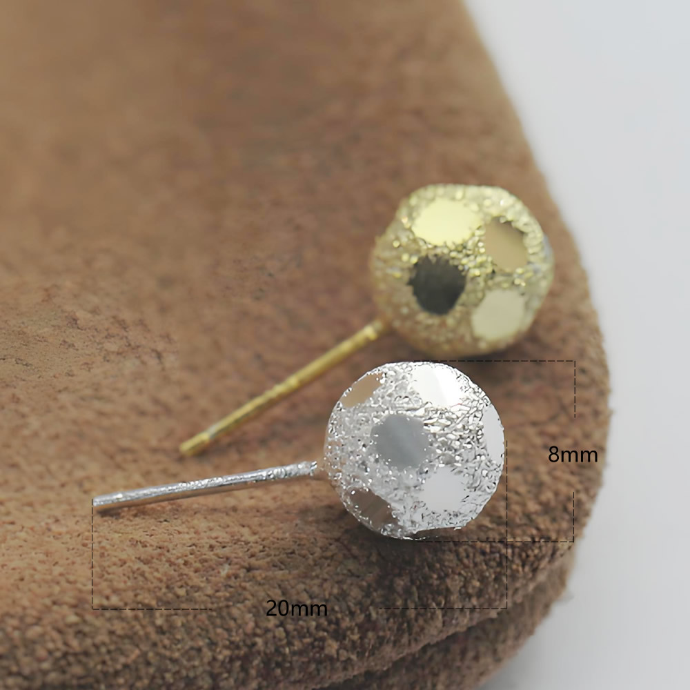 Sterling Silver Crushed Texture Round Stud Earrings Lab Tested Authentic DDP In Stock Online Anti Tarnish DIY Earring Findings