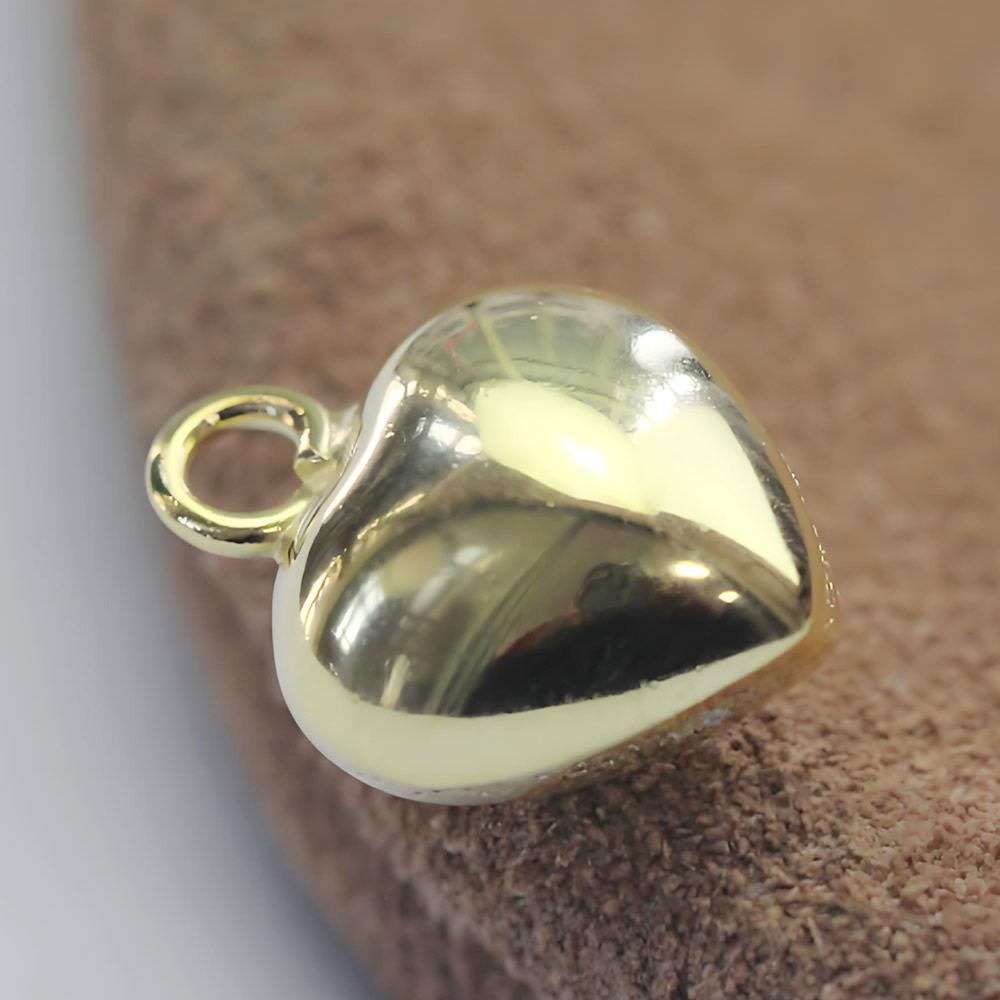 Sterling Silver Polished Heart Charm Hypoallergenic Glossy Jewelry Ornament