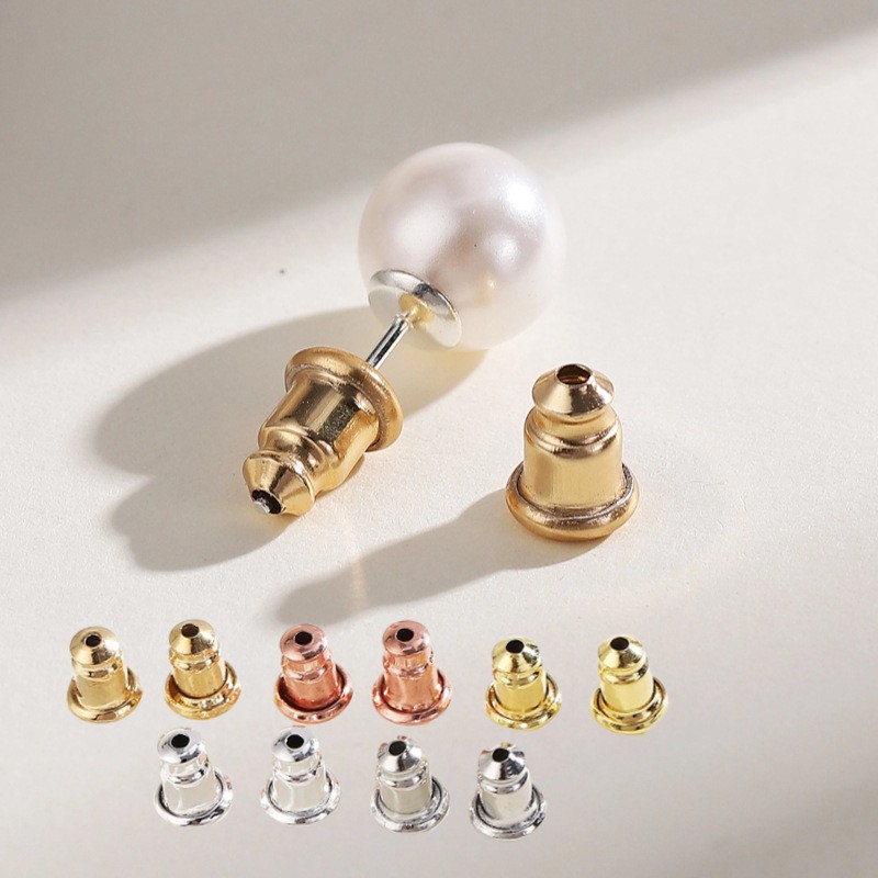 925 Sterling Silver Bullet Ear Nuts Hypoallergenic Polished Earring Backs