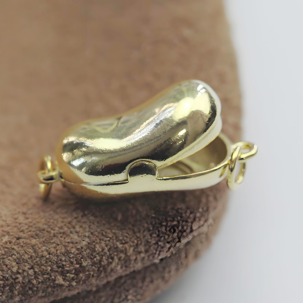 925 Sterling Silver Bean Shape Clasp Hypoallergenic Secure Chain Connector