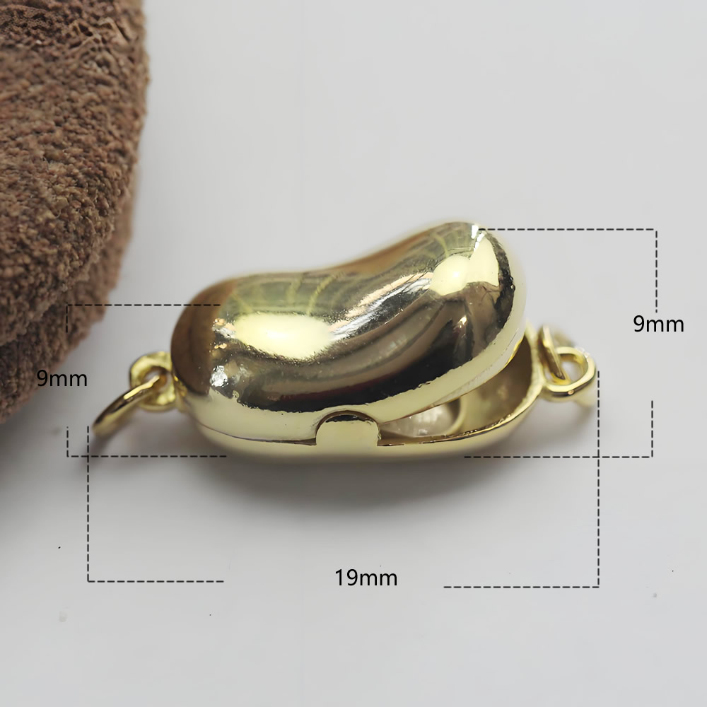 925 Sterling Silver Bean Shape Clasp Hypoallergenic Secure Chain Connector