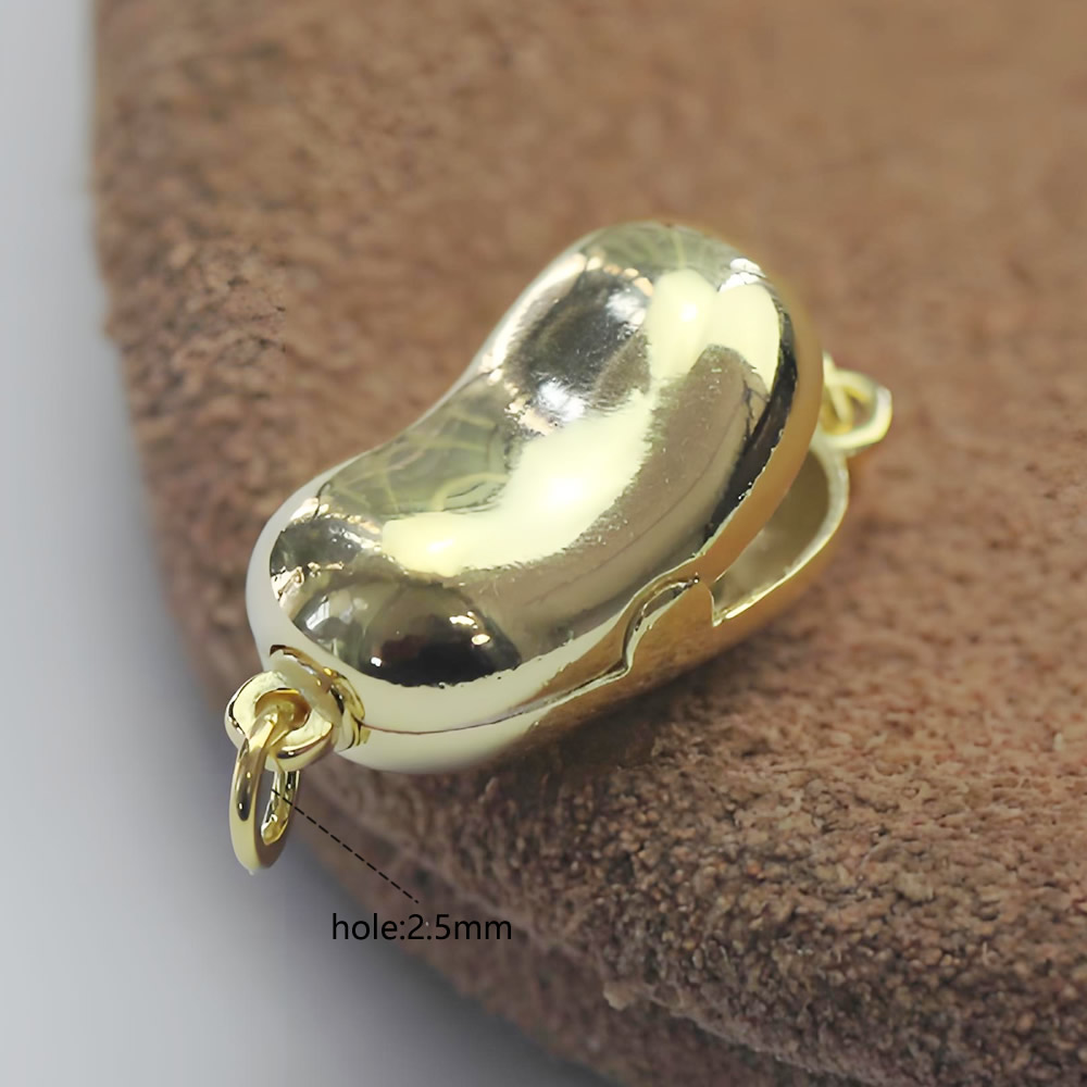 925 Sterling Silver Bean Shape Clasp Hypoallergenic Secure Chain Connector