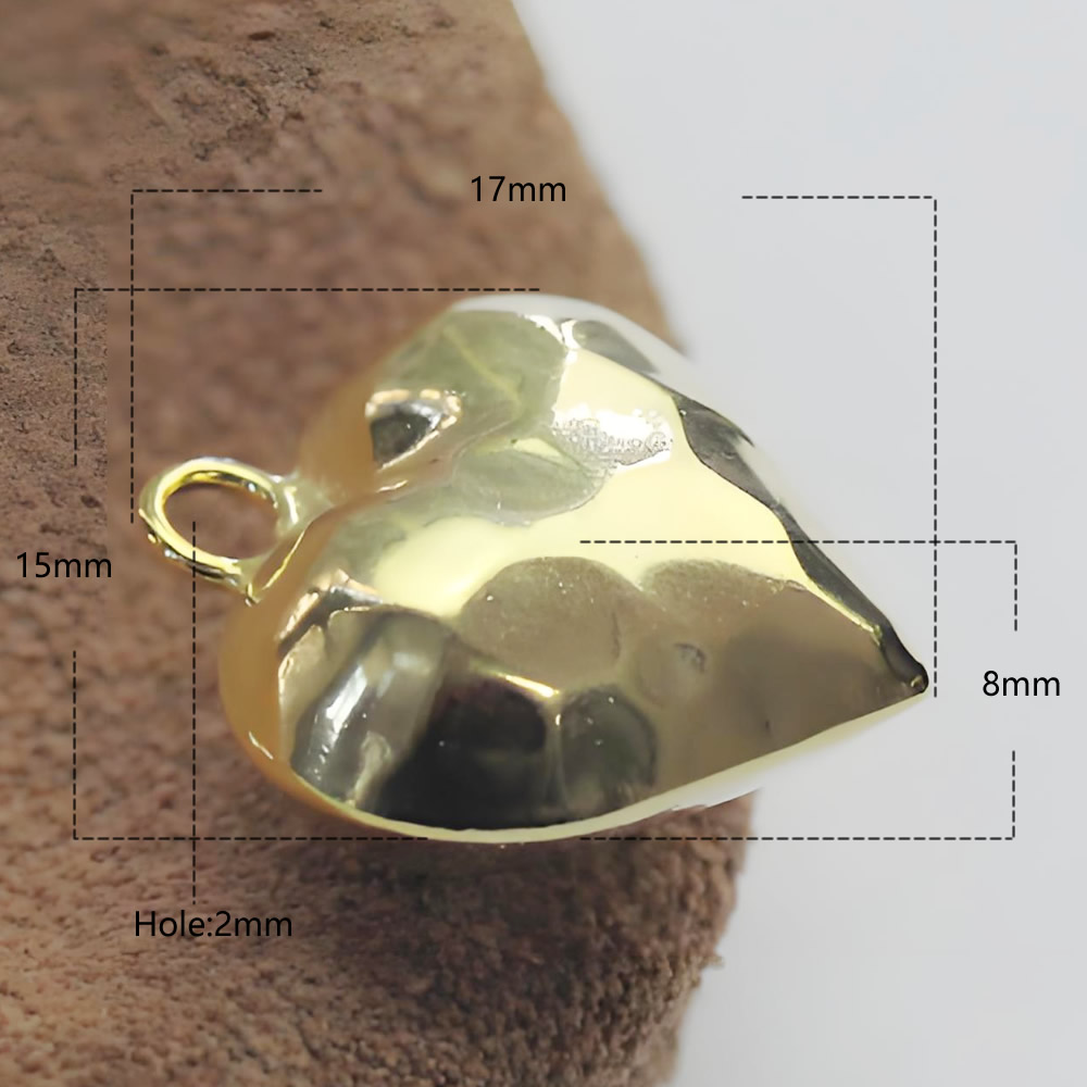 Puffy Striped Silver Heart Pendant Lab Inspected DDP Online Long Lasting Minimalist Bracelet Making Components