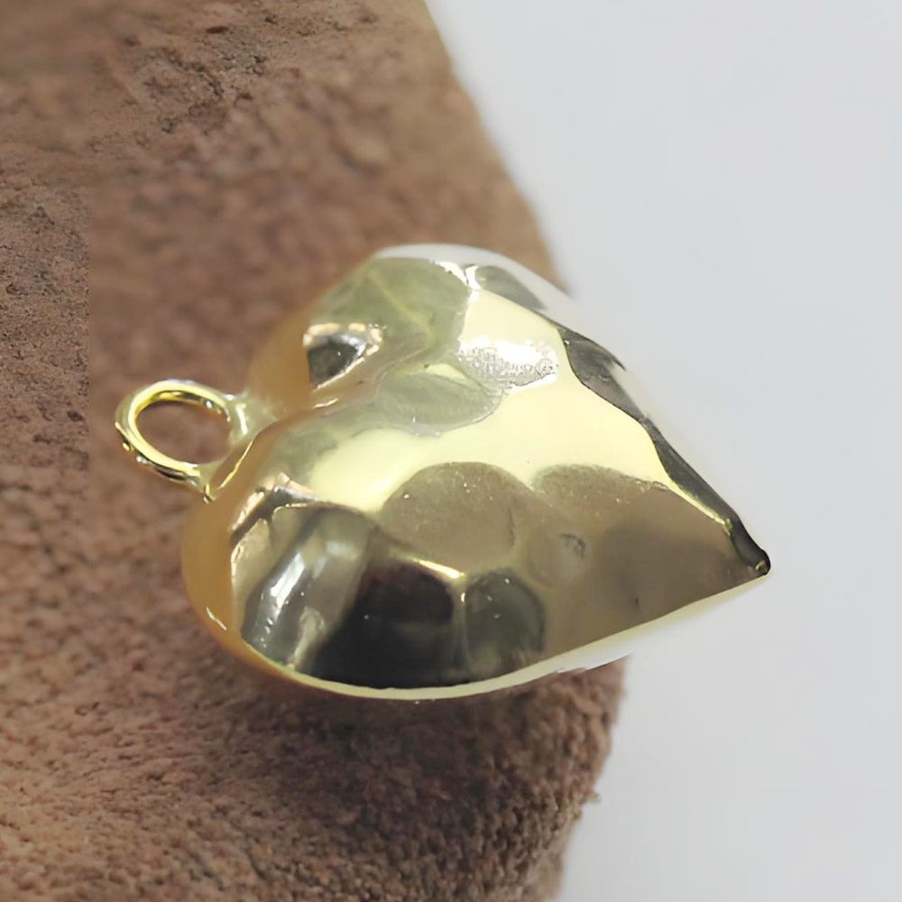 Puffy Striped Silver Heart Pendant Lab Inspected DDP Online Long Lasting Minimalist Bracelet Making Components