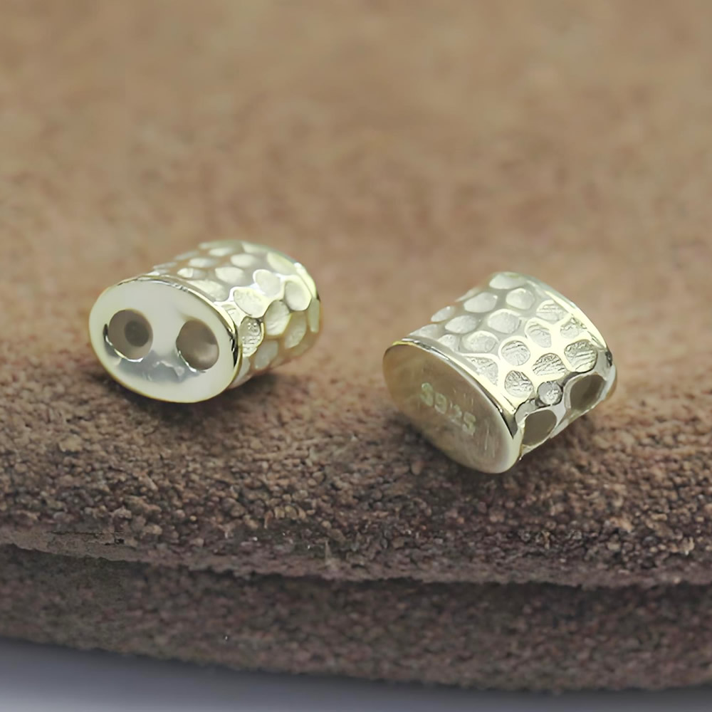 Sterling Silver Hammered Screw Beads Lab Certified Adjustable Spacer Finding
