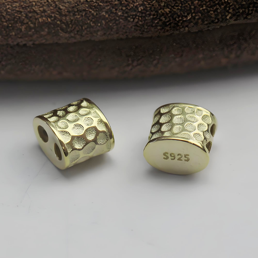 Sterling Silver Hammered Screw Beads Lab Certified Adjustable Spacer Finding