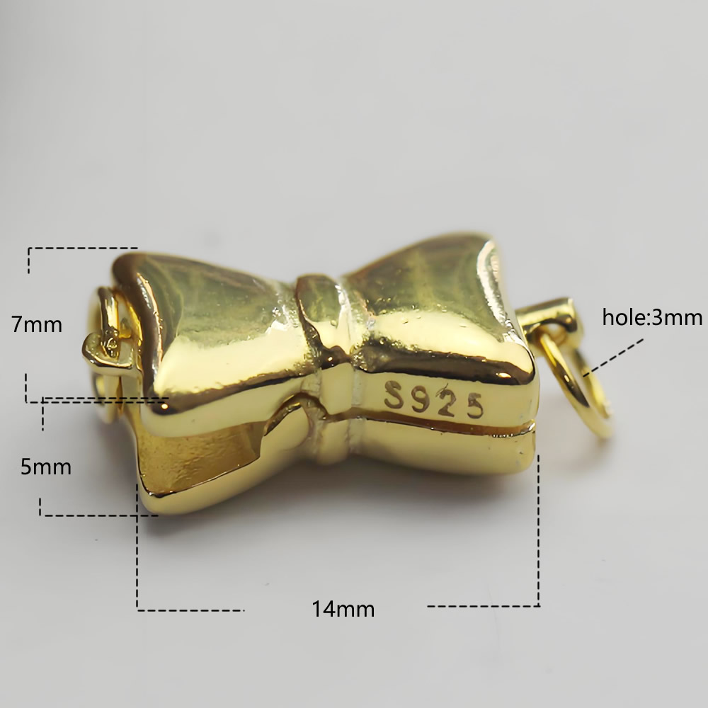 Sterling Silver Bow Shape Slide Insert Clasp Lab Tested Authentic Online Anti Tarnish DIY Bracelet Jewelry Findings