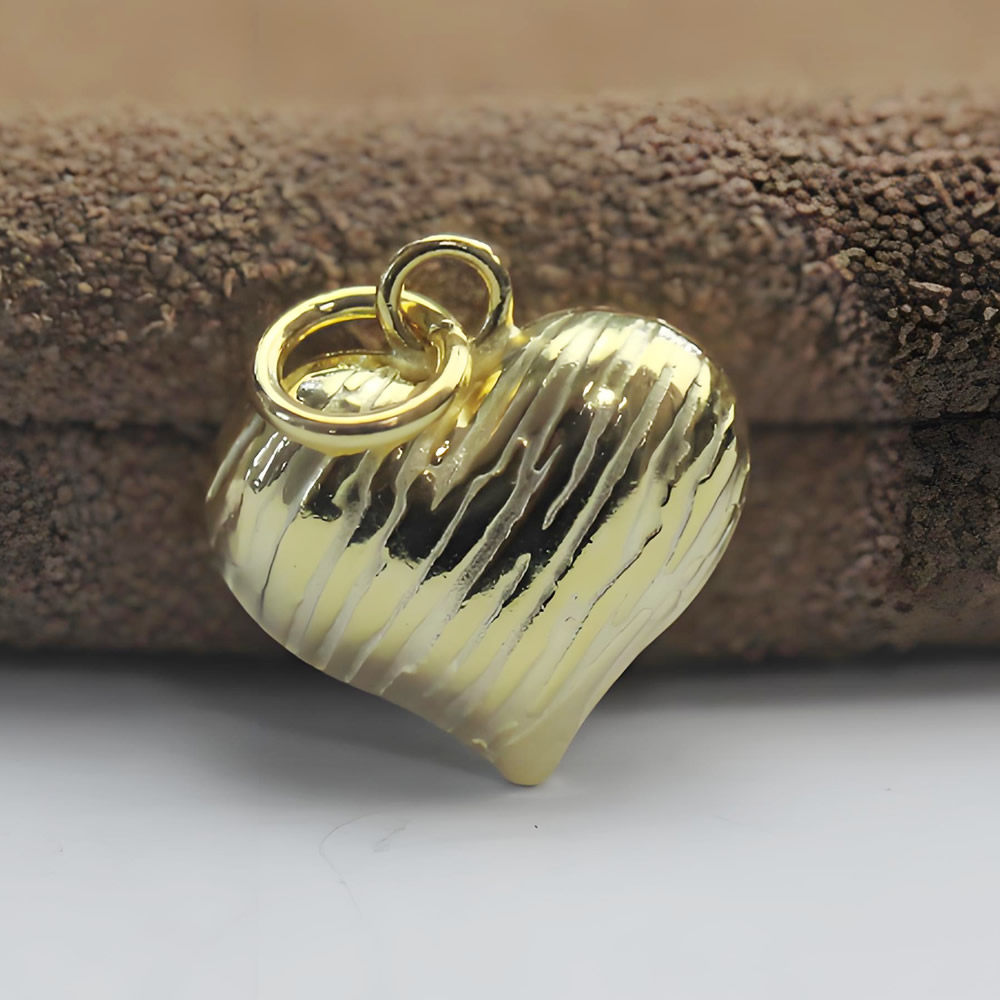 Textured Solid Silver Heart Pendant Lab Tested Authentic DDP In Stock Online Anti Tarnish DIY Necklace Jewelry Findings