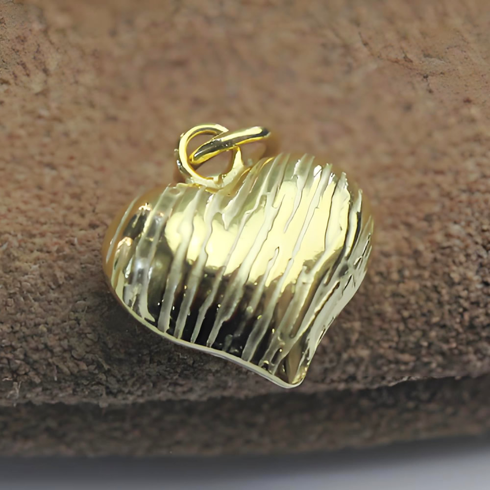 Textured Solid Silver Heart Pendant Lab Tested Authentic DDP In Stock Online Anti Tarnish DIY Necklace Jewelry Findings