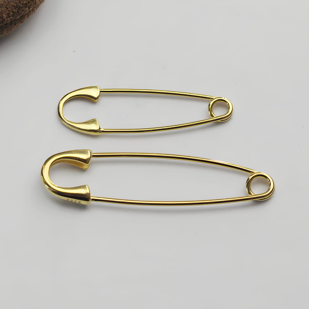 Smooth Gloss Silver Safety Pin Brooch Lab Inspected DDP Online Long Lasting Minimalist Fashion Craft Components