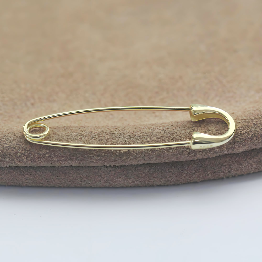 Smooth Gloss Silver Safety Pin Brooch Lab Inspected DDP Online Long Lasting Minimalist Fashion Craft Components