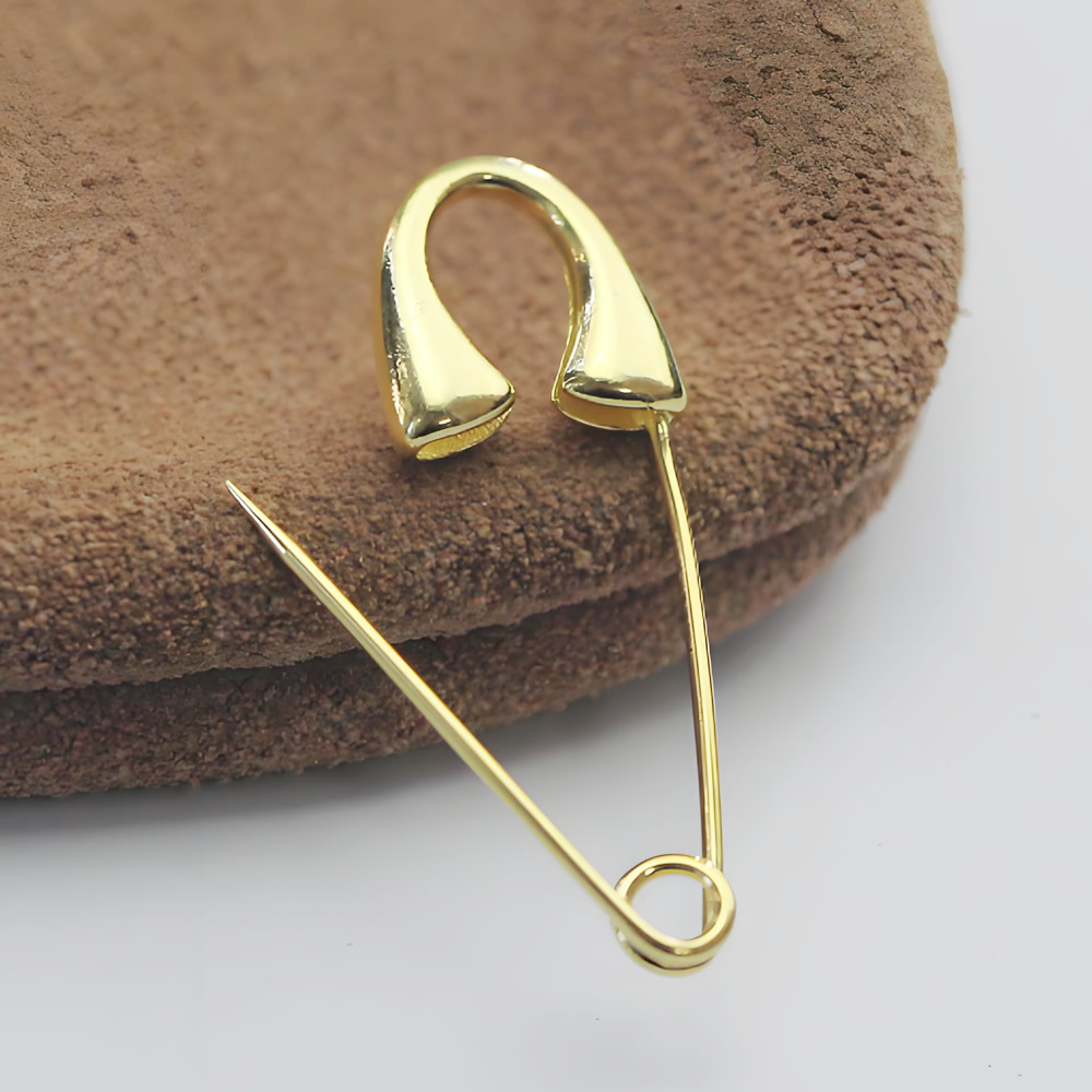 Smooth Gloss Silver Safety Pin Brooch Lab Inspected DDP Online Long Lasting Minimalist Fashion Craft Components