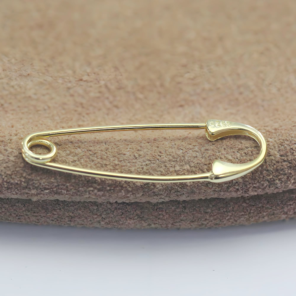 Sterling Silver Safety Pin Brooch Lab Tested Authentic DDP In Stock Online Anti Tarnish DIY Clothing Jewelry Findings