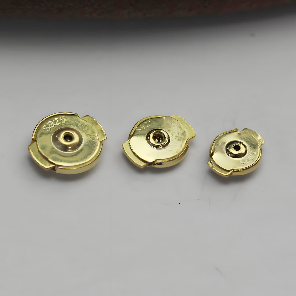 图片用AI 优化  Sterling Silver Ear Nuts Lab Certified Anti-Allergy Earring Backs
