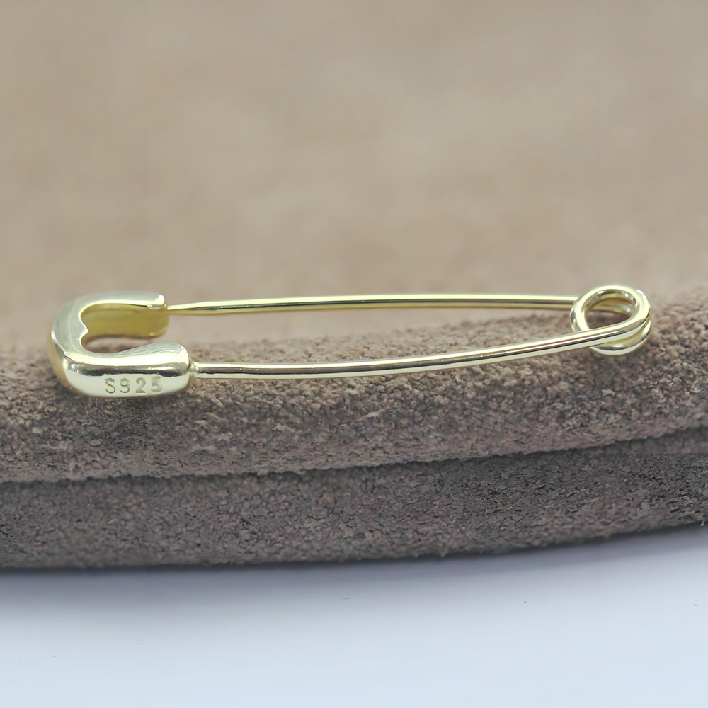Sterling Silver Safety Pin Brooch Lab Tested Authentic DDP In Stock Online Anti Tarnish DIY Clothing Jewelry Findings