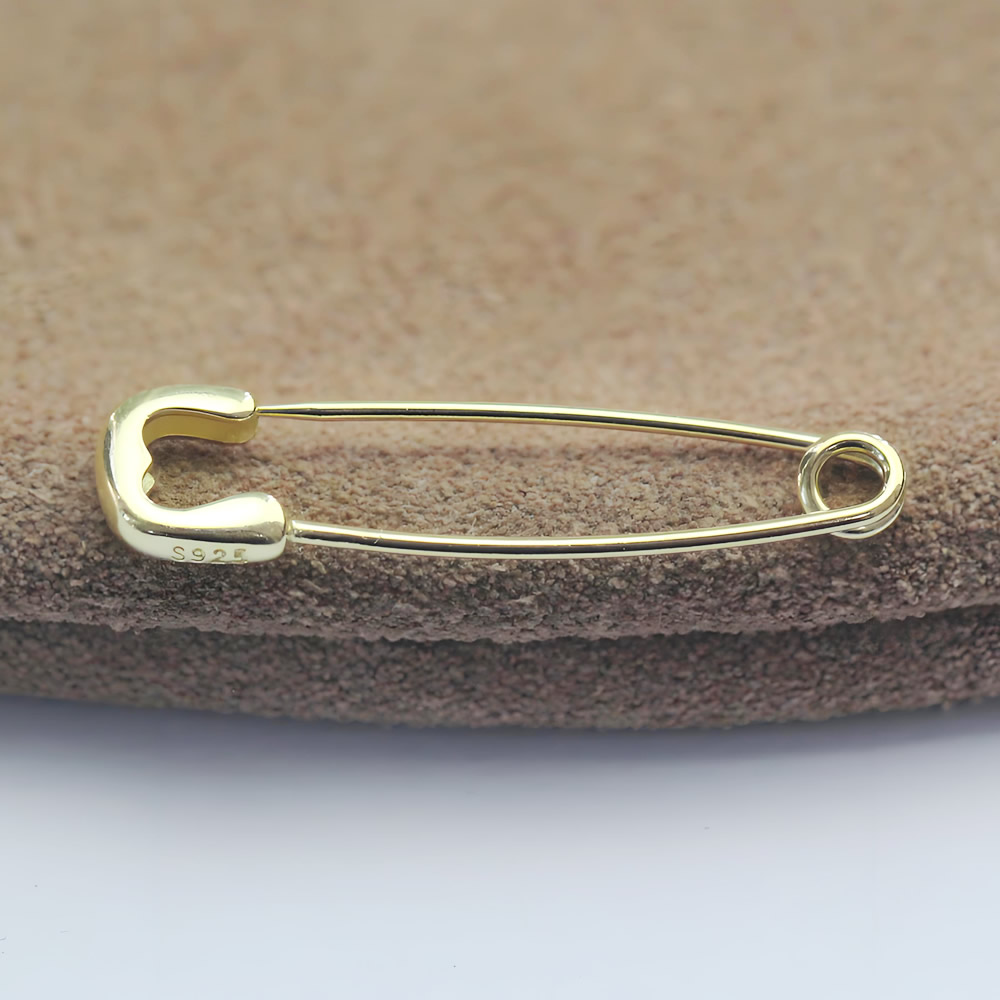 Sterling Silver Safety Pin Brooch Lab Tested Authentic DDP In Stock Online Anti Tarnish DIY Clothing Jewelry Findings