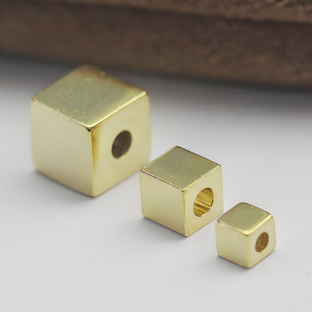 Sterling Silver Spacer Beads Lab Certified Anti-Allergy Cube Jewelry Findings