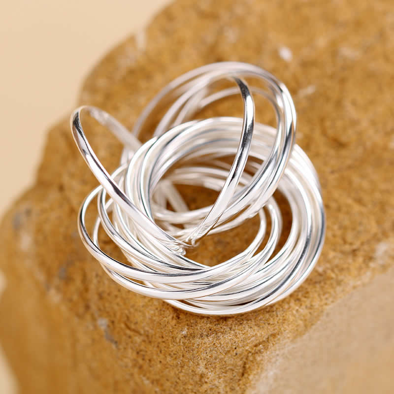 Personalized interlocking name rings sterling silver Russian wedding ring mothers jewelry