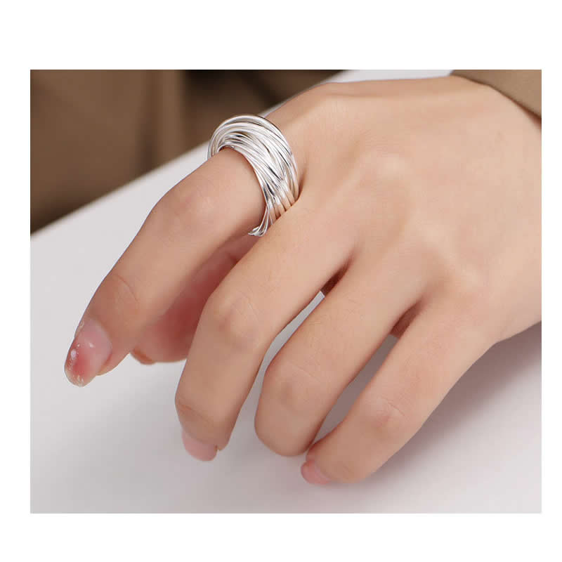 Personalized interlocking name rings sterling silver Russian wedding ring mothers jewelry