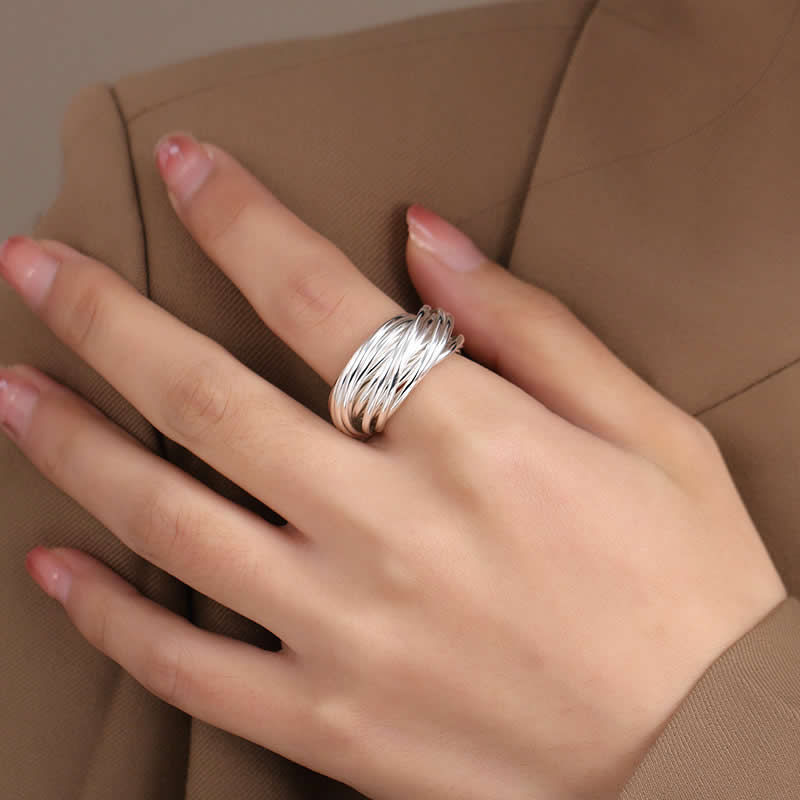 Personalized interlocking name rings sterling silver Russian wedding ring mothers jewelry