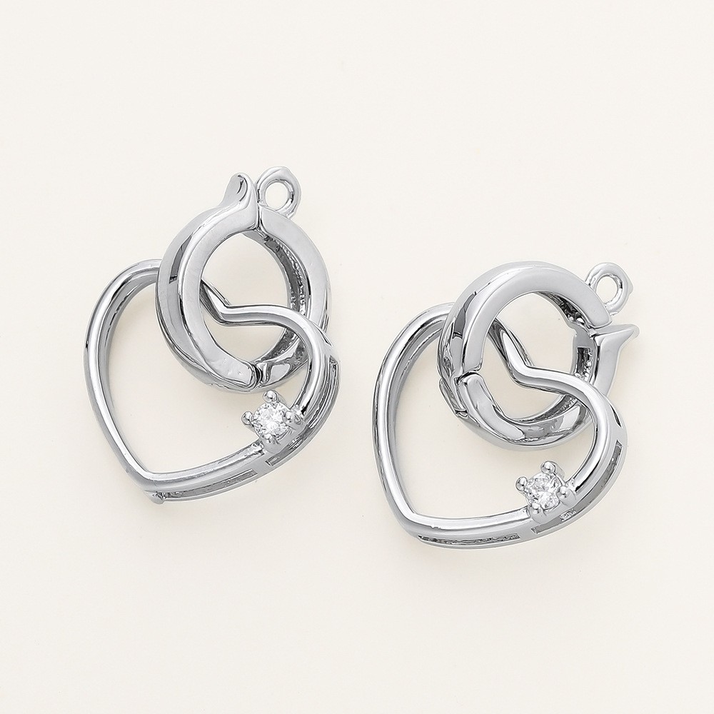 Brass real 18k gold plated, anti oxidation heart shape bracelet necklace clasp