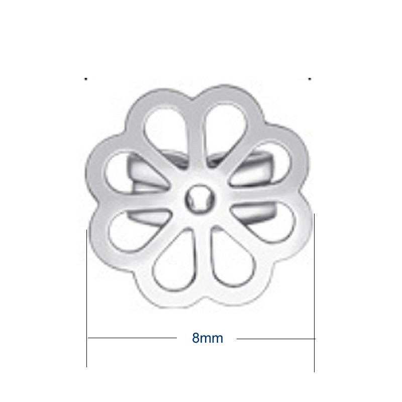 925 Sterling silver hollow flower shaped earplugs suitable for 1mm silver needles