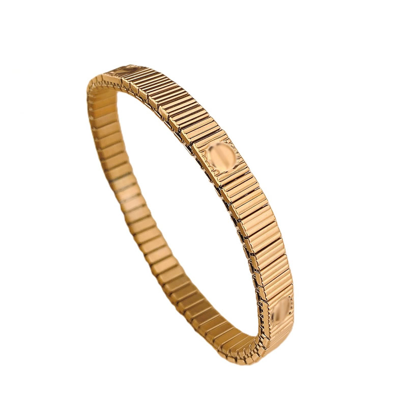 New European and American hot selling fashion light luxury simple high-end feeling elastic stainless steel bracelet