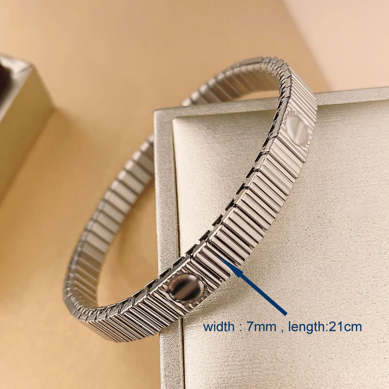 New European and American hot selling fashion light luxury simple high-end feeling elastic stainless steel bracelet