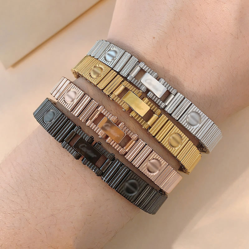 New European and American hot selling light luxury high-end stainless steel elastic bracelet