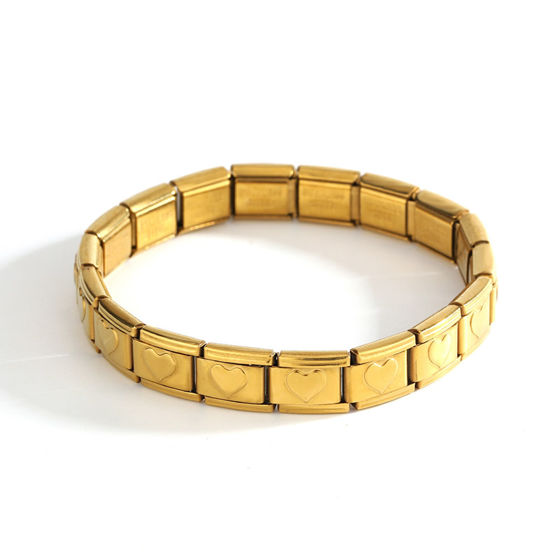 Italian module titanium steel free splicing oil dripping peach heart bracelet