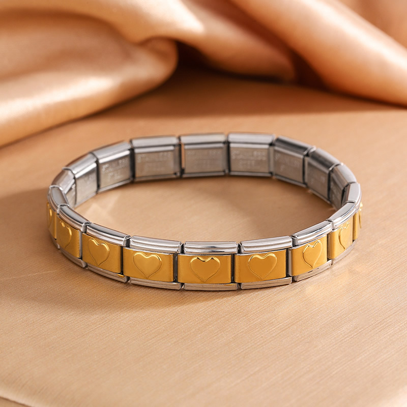 Italian module titanium steel free splicing oil dripping peach heart bracelet