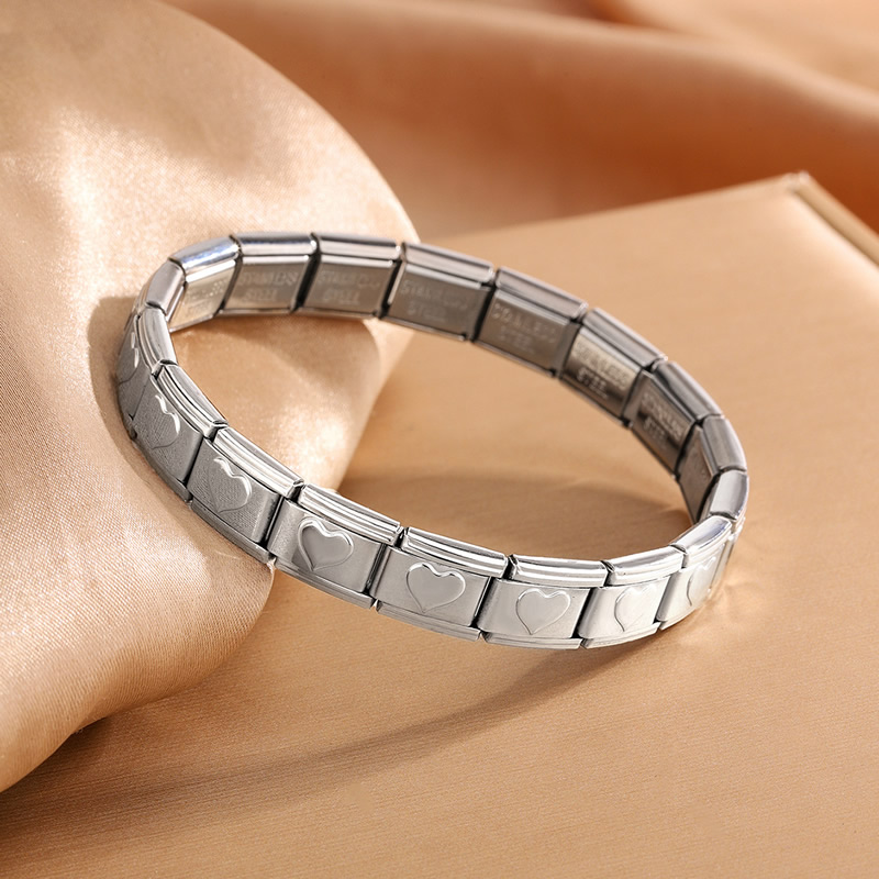 Italian module titanium steel free splicing oil dripping peach heart bracelet