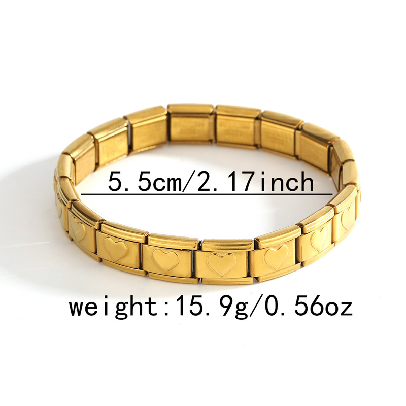 Italian module titanium steel free splicing oil dripping peach heart bracelet