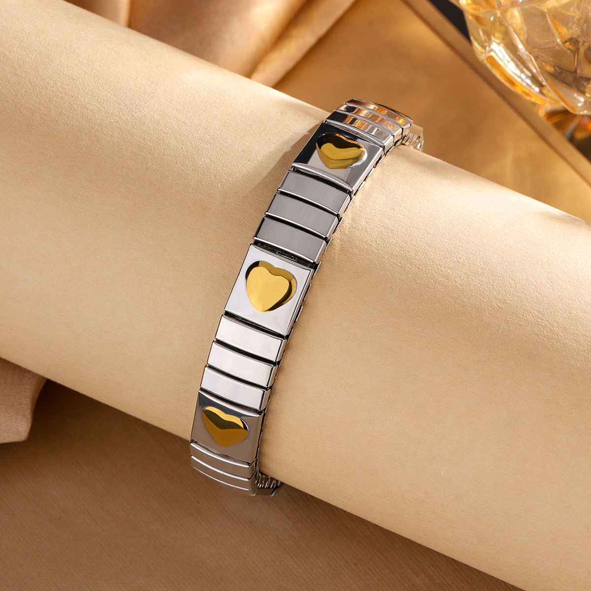 Love elastic multi-color stainless steel bracelet