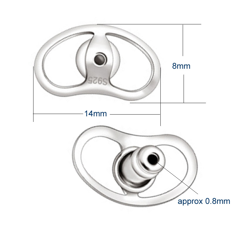 925 Sterling Silver Pig's Snout Ear Nut